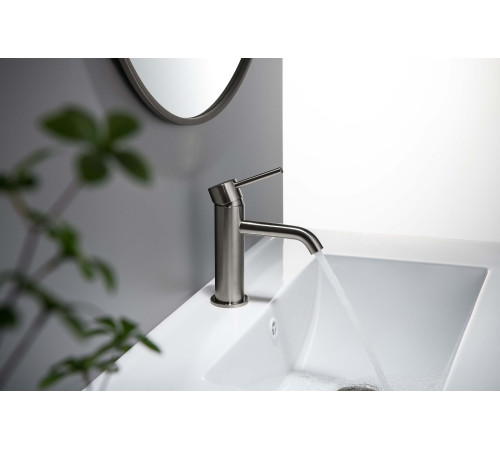 Смеситель для раковины Aquanet Европа AQ1310BGM без донного клапана оружейная сталь AQ1310BGM