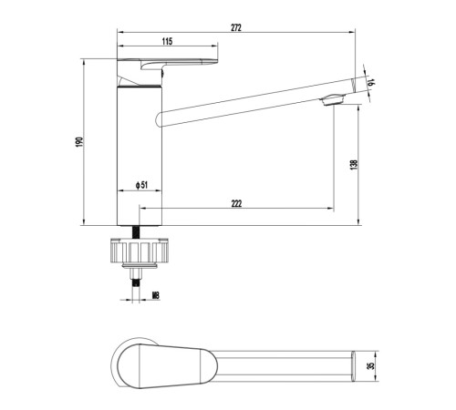 Смеситель для кухни Aquanet Ника оружейная сталь AQ1880BGM