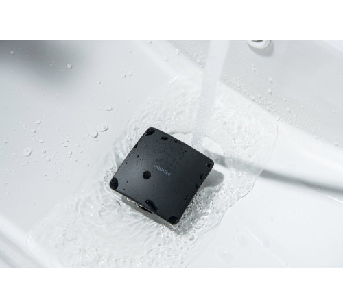 Донный клапан Aquatek Push-open с переливом квадратная крышка матовый черный AQ6004MB