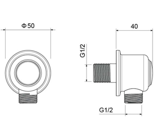 Шланговое подсоединение Aquatek КЛАССИК полированное золото AQ2461PG