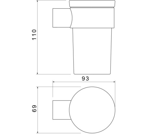 Стакан с держателем Aquatek Лира матовый черный AQ4427MB