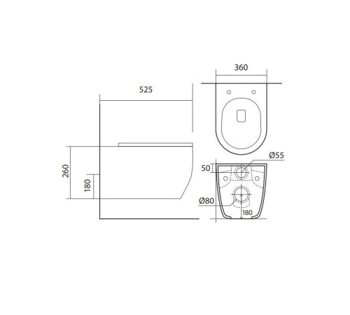 Инсталляция с унитазом AQUATEK Европа рама INSP-0000001 унитаз AQ1106L-00 New-INSP01