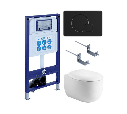 Комплект инсталляции 4 в 1 AQUATEK Альтаир (рама INS-0000025, кнопка KDI-0000069, унитаз AQ1980-00) cm-069
