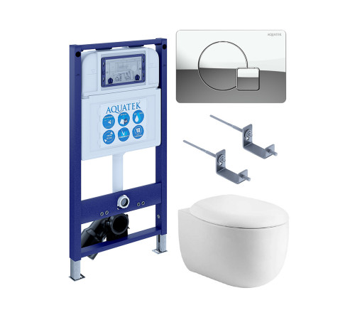 Комплект инсталляции 4 в 1 AQUATEK Альтаир (рама INS-0000025, кнопка KDI-0000067, унитаз AQ1980-00) cm-067