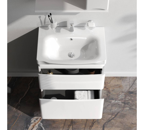 Тумба под раковину напольная AM.PM Like 65 см 2 ящика белый глянец M80FSX0652WG