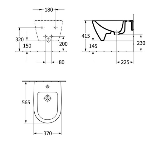 Биде подвесное Villeroy & Boch Subway 2.0 37х56.5х28 см CeramicPlus альпийский белый 540000R1