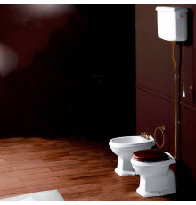 Унитаз напольный SIMAS Arcade 36.5х55 см выпуск в пол с высоким бачком белый/бронза AR801bi/AR802bi/R01br