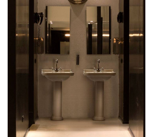 Раковина Kerasan Waldorf 60х55 см 3 отверстия с пьедесталом белый/хром 417001/4140K1bi/cr*3