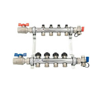 Комплект коллекторов REHAU HKV с балансировочными, термоклапанами и шаровыми кранами 4 выхода 1 x 3/4 12180413001