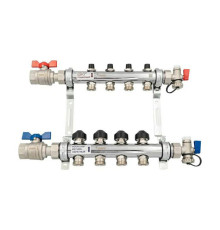 Комплект коллекторов REHAU HKV с балансировочными, термоклапанами и шаровыми кранами 4 выхода 1 x 3/4 12180413001