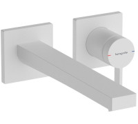 Смеситель для раковины hansgrohe Tecturis E 225 мм настенный на 2 отверстия внешняя часть белый матовый 73051700
