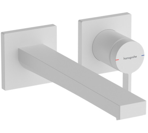 Смеситель для раковины hansgrohe Tecturis E 225 мм настенный на 2 отверстия внешняя часть белый матовый 73051700