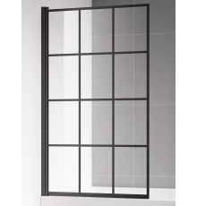 Шторка на ванну Aquame AQM2858-L стекло 6 мм черный матовый 800х1400 мм AQM2858-L