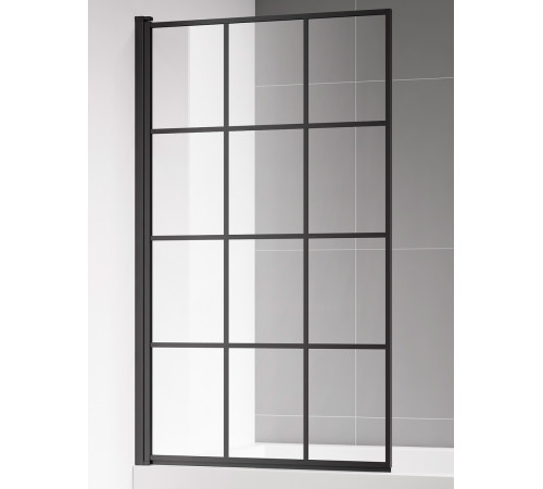 Шторка на ванну Aquame AQM2858-L стекло 6 мм черный матовый 800х1400 мм AQM2858-L