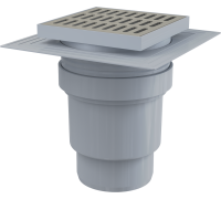 Трап для душа AlcaPlast 150x150/110 мм прямой выпуск решетка нержавеющая сталь APV13