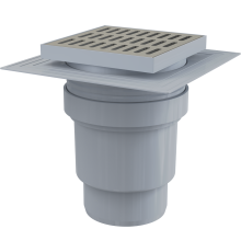 Трап для душа AlcaPlast 150x150/110 мм прямой выпуск решетка нержавеющая сталь APV13