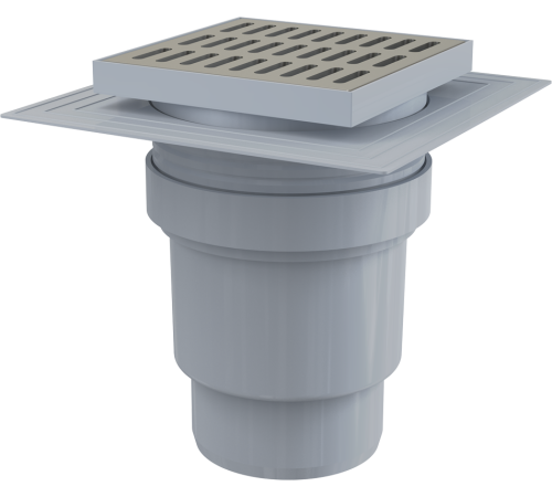 Трап для душа AlcaPlast 150x150/110 мм прямой выпуск решетка нержавеющая сталь APV13