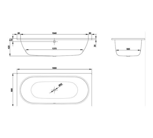 Ванна встраиваемая Bette Starlet 180х80х42 см с шумоизоляцией Glaze Plus 1630-000 PLUS
