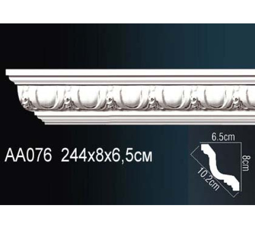 Карниз потолочный полиуретановый Perfect AA076 с рисунком 150x150x2400 мм AA076