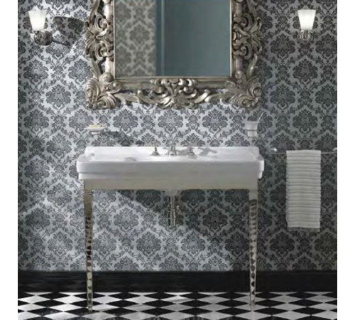 Комплект раковина с металлической консолью Sbordoni Neoclassica 105х60 см напольный белый/никель N703 / 5700*3