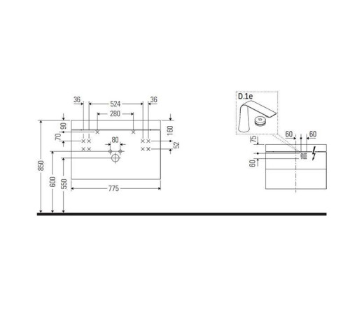 Тумба подвесная с раковиной Duravit Happy D.2 Plus c-bonded 77.5x49x46.8 см 2 ящика графит суперматовый HP4637O8080