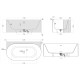 Ванна пристенная Salini Perla W 170x90 см S-Stone белый матовый 1049204M