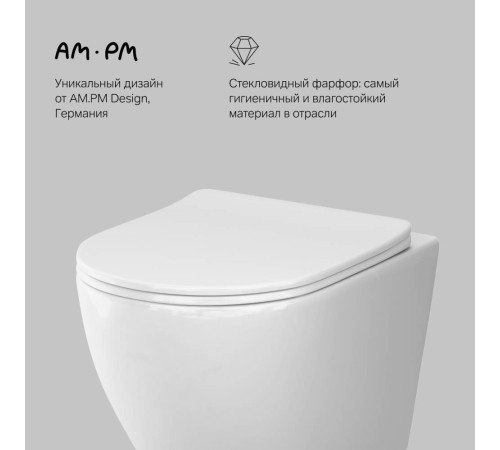 Унитаз подвесной AM.PM Like AquaSpin с сиденьем микролифт C801900SC