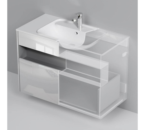 База под раковину AM.PM Func 100 см с нишей и 1 ящиком белый глянец M8FFUX1001WG