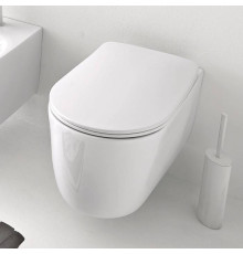 Унитаз безободковый подвесной Kerasan Nolita 55х35 см с креплениями белый глянцевый 531401