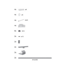 Крепление передней панели Ravak для прямоугольных ванн универсальное B23600000N