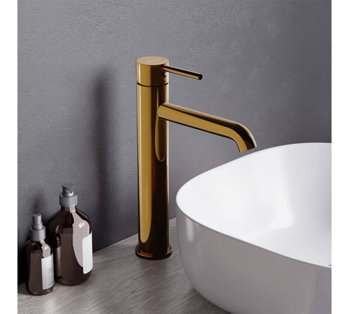 Смеситель для раковины Damixa Scandinavian Pure высокий золото 360250600