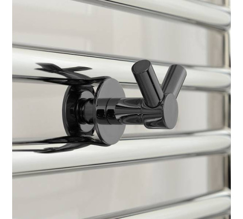 Крючок двойной подвесной Сунержа Виктория для полотенцесушителя черный хром 01-2010-0002