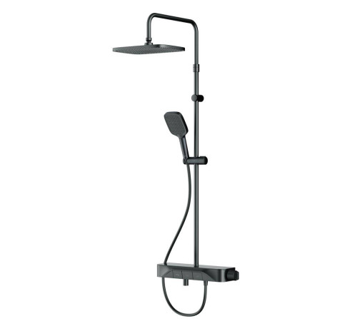 Душевая система с термостатом и смесителем-полкой для ванны AM.PM Func матовый черный F078F322