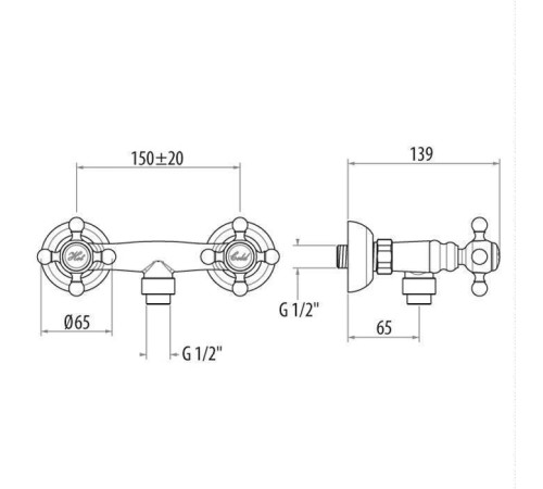 Смеситель для душа Gattoni Vivaldi выпуск снизу хром 1207512C0