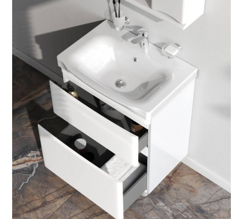 Тумба под раковину напольная AM.PM Like 65 см 2 ящика белый глянец M80FSX0652WG