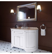 Комплект мебели Tiffany World York Nuovo 130 см напольный белый/серебро мрамор Diano 3 отв. YOR4130-BA/S53bi/YORM130-1/DNR/h2/3F