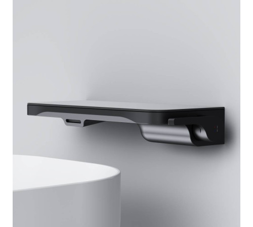 Смеситель для раковины встраиваемый AM.PM Func с полкой и каскадным изливом черный матовый F8F72722