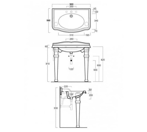 Раковина со структурой напольная Tiffany World King 73.5x54x85 см хром AR834bi/TWKI3070.1cr