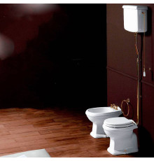 Унитаз напольный SIMAS Arcade 36.5х55 см с высоким бачком белый/золото AR811bi/AR802bi/R01oro