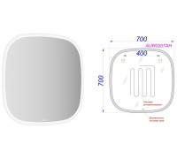 Зеркало AQUATON Aura_A подсветка сенсор антизапотевание 700х700х30 мм AUR0207AH