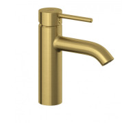 Смеситель для раковины Kludi Bozz 100 мм с донным клапаном Push-Open брашированное золото 38288N076