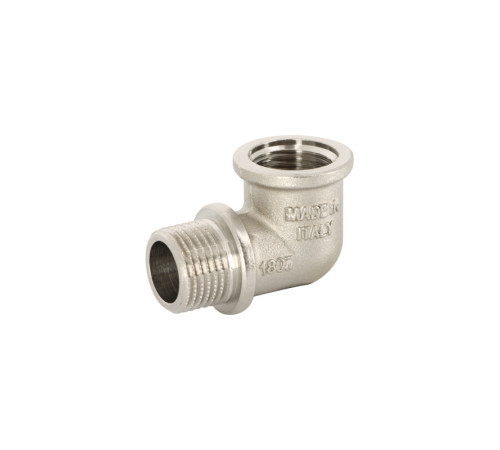 Угольник латунный STOUT 3/4 дюйма НВ никелированный с упором SFT-0015-000034