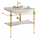 Консоль напольная с раковиной Kerasan Waldorf 100х55 см на 1 отв. золото 4142K1bi/cr / 9196K2oro / 811391oro