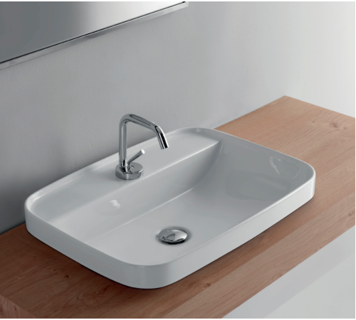 Раковина встраиваемая сверху Kerasan Tribeca 60х43 см 1 отверстие белый 514201