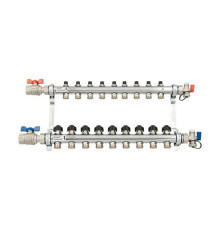Комплект коллекторов REHAU HKV с балансировочными, термоклапанами и шаровыми кранами 9 выходов 1 x 3/4 12180913001