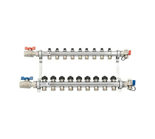 Комплект коллекторов REHAU HKV с балансировочными, термоклапанами и шаровыми кранами 9 выходов 1 x 3/4 12180913001