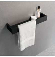 Полка с полотенцедержателем Novellini Kuadra 60х12 см алюминий черный матовый R90AKFMPS60-H