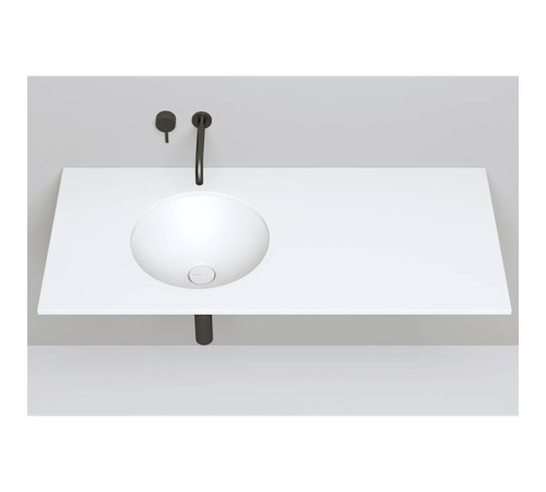 Раковина встраиваемая снизу Salini Marea 42х42х13.8 см S-Stone белый матовый 1802205M