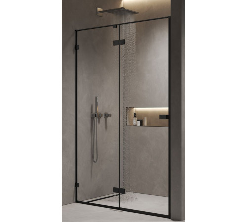 Душевая дверь в нишу AQUAMET AQM7408-2-14 1400х2000 мм черный матовый AQM7408-2-14
