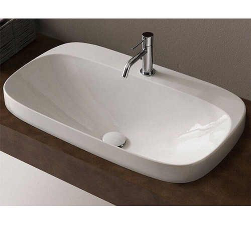 Раковина накладная Scarabeo Moon 72x42 см 1 отверстие для смесителя белая 5512